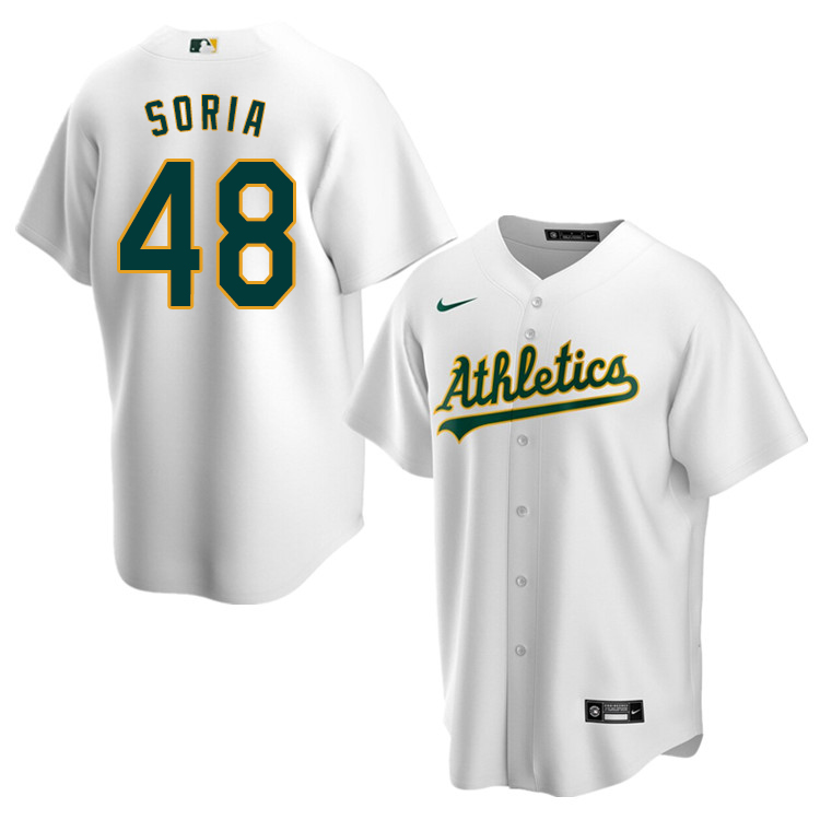 Nike Men #48 Joakim Soria Oakland Athletics Baseball Jerseys Sale-White